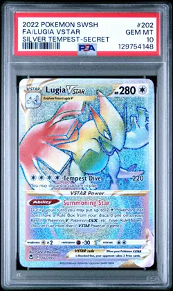 2022 POKEMON SWORD & SHIELD SILVER TEMPEST SECRET FULL ART/LUGIA VSTAR PSA 10 - Image 1