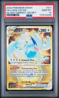2022 POKEMON SWORD & SHIELD SILVER TEMPEST SECRET FULL ART/LUGIA VSTAR PSA 10 - Image 1