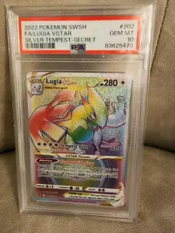 2022 POKEMON SWORD & SHIELD SILVER TEMPEST SECRET FULL ART/LUGIA VSTAR PSA 10 - Image 1