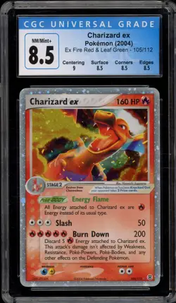 Pokemon Charizard ex EX Fire Red & Leaf Green Holo Ultra Rare #105 CGC 8.5 - Image 1