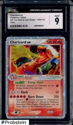 2004 Pokeon Ex Fire Red & Leaf Green #105/112 Charizard Ex Holo CGC 9 MINT - Image 1