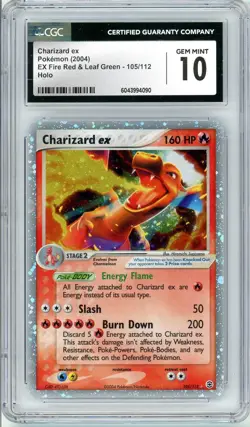 Pokemon Charizard EX #105 EX Fire Red Leaf Green CGC 10 Gem Mint - Image 1