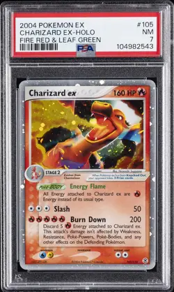 2004 POKEMON EX FIRE RED & LEAF GREEN #105 CHARIZARD EX-HOLO PSA 7 - Image 1