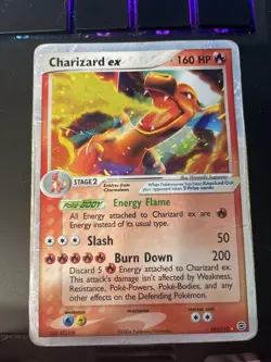 Pokemon TCG Charizard EX Holo Card 105/112 Fire Red - Damaged holofoil - Image 1