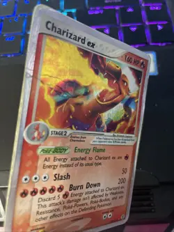 Pokemon TCG Charizard EX Holo Card 105/112 Fire Red - Damaged holofoil - Image 3