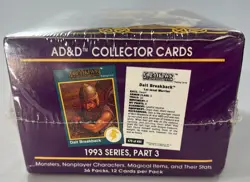 TSR AD&D 2nd Ed. 1993 Fantasy Trading Cards, Part 3 Purple Box (36 Packs) - NIS - Image 3