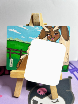 Magic-MTG /Altered/Forest/ Lopunny Hand-Painted Acrylic TCG card - Image 1