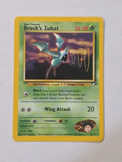 Pokemon Card Brock's Zubat Gym Heroes 24/132 Rare Wizards - Image 1