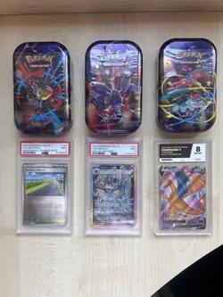 🔥Pokemon PSA/ACE Graded Card + Tin Bundles🔥Vaporeon - Charizard - Cycling Road - Image 1