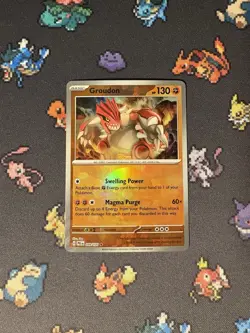 Pokemon Cards Groudon 049/131 Pokeball Reverse Holo Prismatic Evolutions - (NM) - Image 1