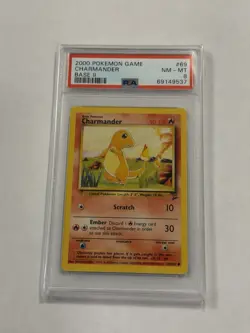 2000 Pokemon Base Set II 2 69/130 Charmander PSA 8 Graded Card - Image 1