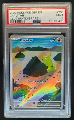 2023 Pokemon SV Obsidian Flames OBF EN Larvitar #203/197 PSA 9 - Image 1