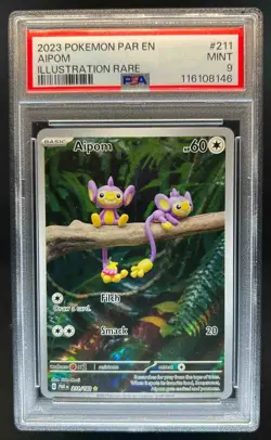 2023 Pokemon SV Paradox Rift Aipom #211/182 PSA 9 - Image 1