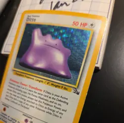 1999 Pokemon TCG Ditto Fossil Holo Rare Unlimited 3/62 Basic VG - Image 3