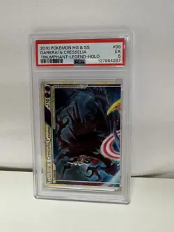 2010 POKEMON TRIUMPHANT DARKRAI & CRESSELIA LEGEND Sequential #99 #100 PSA 5&7 - Image 2