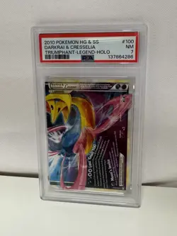 2010 POKEMON TRIUMPHANT DARKRAI & CRESSELIA LEGEND Sequential #99 #100 PSA 5&7 - Image 4