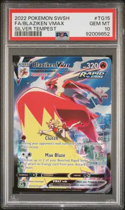 Pokemon TCG Blaziken VMAX TG15 PSA 10 GRADED 2022 SWSH Silver Tempest - Image 1