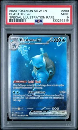 2023 POKEMON MEW EN-151 SPECIAL ILLUSTRATION RARE #200 BLASTOISE EX PSA 9 - Image 1