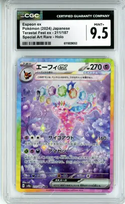 CGC MINT+ 9.5 Pokemon Espeon ex 211/187 Sv8a: Terastal Fest Ex Holo (Japanese) - Image 1