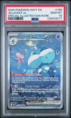 2025 POKEMON WHITE FLARE SPECIAL ILLUSTRATION RARE JELLICENT EX 168/086 PSA 10 - Image 1