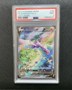 Aerodactyl V 180/196 Alternate Art Lost Origin 2022 Pokemon PSA 9 Mint - Image 1