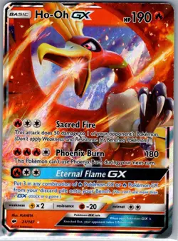 Ho-Oh GX 21/147 SM - Burning Shadows - Pokemon Card - NM - Image 1