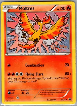 Moltres 9/124 Non Holo XY - Fates Collide - Pokemon Card - LP - Image 1