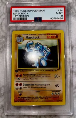1999 Pokemon Unlimited Machoke #34 PSA 9 MINT GERMAN 1st EDITION RARE🔥🔥 - Image 1