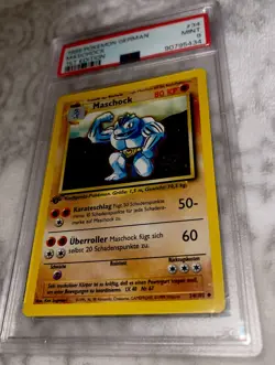1999 Pokemon Unlimited Machoke #34 PSA 9 MINT GERMAN 1st EDITION RARE🔥🔥 - Image 2
