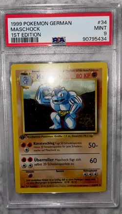1999 Pokemon Unlimited Machoke #34 PSA 9 MINT GERMAN 1st EDITION RARE🔥🔥 - Image 4