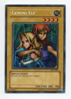 Yu-Gi-Oh! TCG Gemini Elf LON-000 Secret Rare Card Unlimited - Image 1