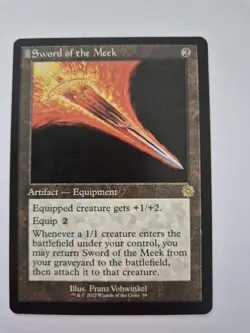 MTG Sword of the Meek (Retro Frame) The Brothers' War M/NM Free UK P&P - Image 1