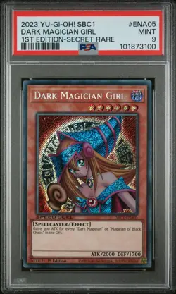 YUGIOH PSA 9 Dark Magician Girl SBC1-ENA05 1st Edition Secret Rare (STOCK PHOTO) - Image 1