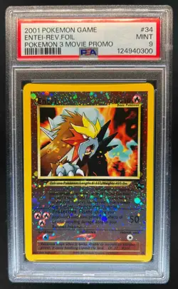 1999 Pokemon Wizards Black Star Promos Entei #34 PSA 9 - Image 1