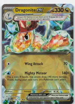 Dragonite ex 159/197 Double Rare Holo SV03: Obsidian Flames NM Pokemon - Image 1