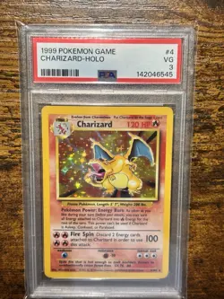 Pokemon TCG Charizard 4/102 Base Set Holo PSA 3 VG CONDITION - New Cert Number - Image 1