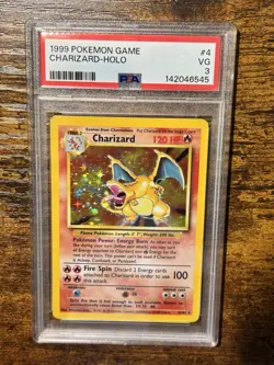 Pokemon TCG Charizard 4/102 Base Set Holo PSA 3 VG CONDITION - New Cert Number - Image 2