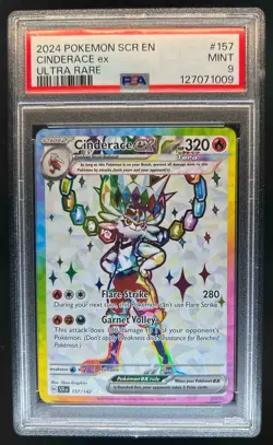 2024 Pokemon SV Stellar Crown Cinderace ex #157/142 PSA 9 - Image 1