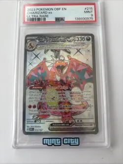 2023 POKEMON OBF EN-OBSIDIAN FLAMES ULTRA RARE #215 CHARIZARD EX PSA 9 - Image 2