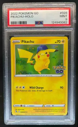 2022 Pokemon SWSH Pokemon GO Pikachu #028/078 PSA 9 - Image 1