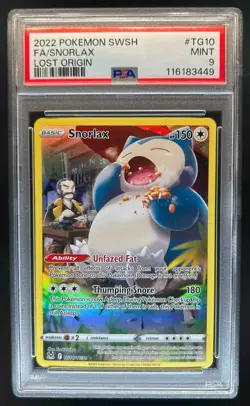 2022 Pokemon SWSH Lost Origin Snorlax Trainer Gallery #TG10/TG30 PSA 9 - Image 1
