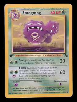 1. Edition Smogmog 45/62 Fossil Deutsch Vintage Pokemon Karten - Image 1