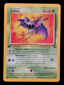 1. Edition Zubat 57/62 Fossil Deutsch Vintage Pokemon Karten - Image 1