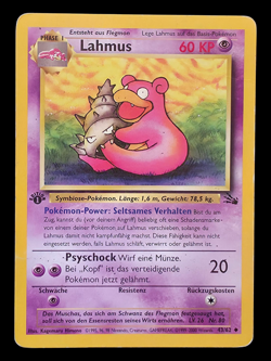 1. Edition Lahmus 43/62 Fossil Deutsch Vintage Pokemon Karten - Image 1