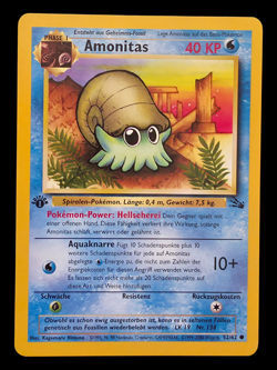1. Edition Amonitas 52/62 Fossil Deutsch Vintage Pokemon Karten - Image 1