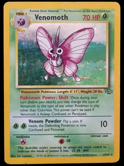 Holo Ramoth 13/64 Dschungel Englisch Venomoth Jungle Vintage Pokemon Karten - Image 1