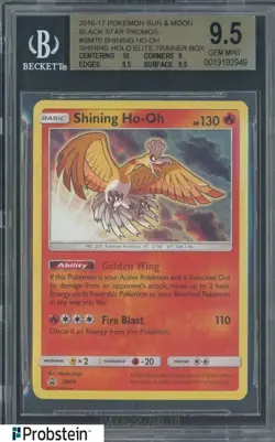 2016-17 Pokemon TCG S & M Black Star Promos SM70 Shining Ho-oh ETB BGS 9.5 - Image 1