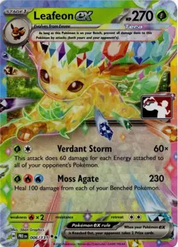 Leafeon EX 006/131 Play! Pokemon Prize Pack Series 7 Stamp - Image 1