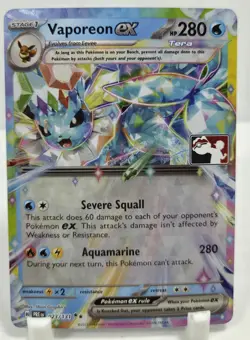 Pokemon Play Pokemon Prize Pack Series 7 Vaporeon EX 023/131 PROMO NM/M Unplayed - Image 1