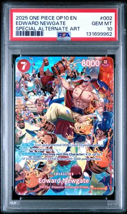 2025 ONE PIECE OP10-ROYAL BLOOD SPECIAL ALTERNATE ART #002 EDWARD NEWGATE PSA 10 - Image 1